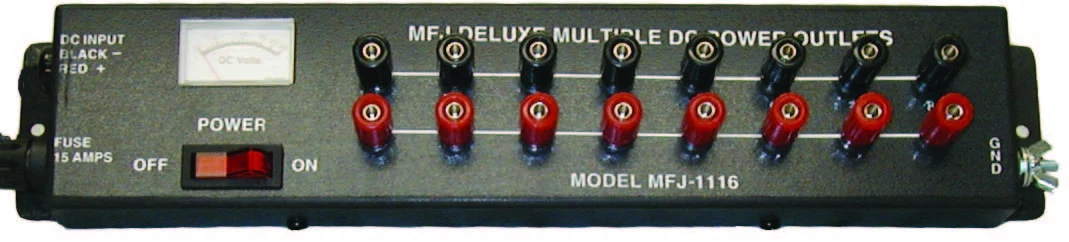 MFJ-1116, DC POWER STRIP, 8 OUTLETS, METER/SWITCH/FUSED